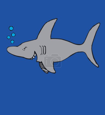 Téléchargez les illustrations : Illustration d'un requin toonimal - Vecteur - en licence libre de droit