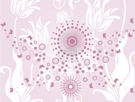 Illustration for Grunge floral background, vector illustration - Royalty Free Image