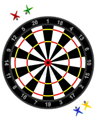 Illustration for Darts and target for game - a vector - Royalty Free Image