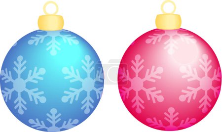 Téléchargez les illustrations : Décorations de Noël avec motif flocon de neige - en licence libre de droit