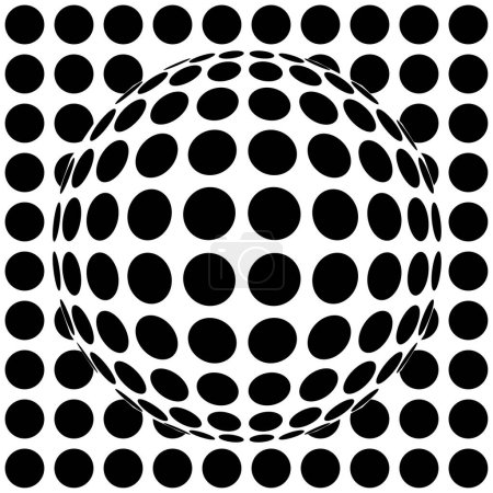 Ilustración de Op-art esfera roja - 3d vector ilustración - Imagen libre de derechos