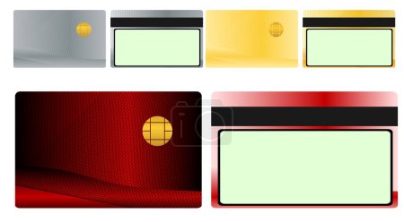 Illustration for Collection of different colored credit cards for banks - Royalty Free Image