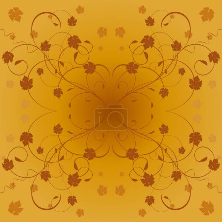 Ilustración de Ilustración de fondo de otoño floral y hojas - Imagen libre de derechos