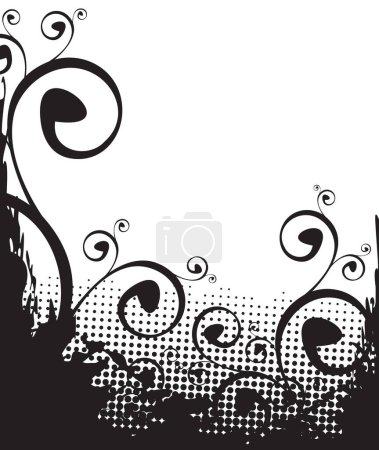 Illustration for Black and white nature vector composition - Royalty Free Image
