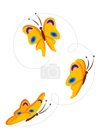 Ilustración de Imagen de mariposas voladoras - ilustración vectorial - Imagen libre de derechos