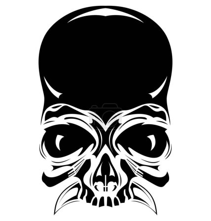 Illustration for Human vector black skull, tattoo - Royalty Free Image