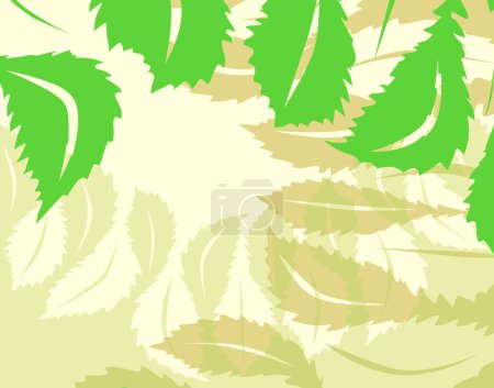 Illustration for Illustrated vector background of generic leaf shapes - Royalty Free Image
