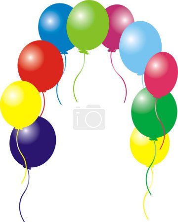 Téléchargez les illustrations : Ballons lumineux pour célébrer les événements de la vie - en licence libre de droit