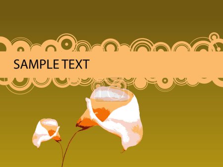 Illustration for 2 Lilies with copyspace and grunge backgroun - Royalty Free Image