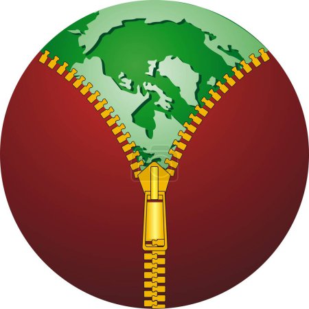 Téléchargez les illustrations : Globe écologique avec zip - en licence libre de droit