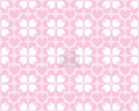 Ilustración de Patrón de corazón sin costuras en blanco y rosa - Imagen libre de derechos