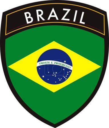 Ilustración de Ilustración de Brasil vector parche bandera - Imagen libre de derechos