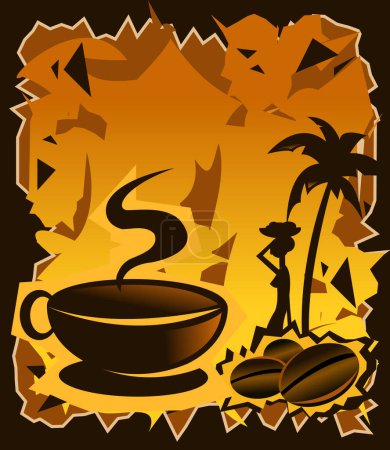 Illustration for Illustration of a cup of coffee - Royalty Free Image
