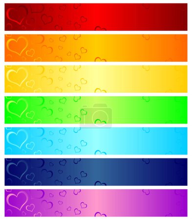 Ilustración de Diferentes encabezados de color que se pueden utilizar como banners web - Imagen libre de derechos