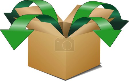 Illustration for Vector cardboard boxe with arrows - Royalty Free Image