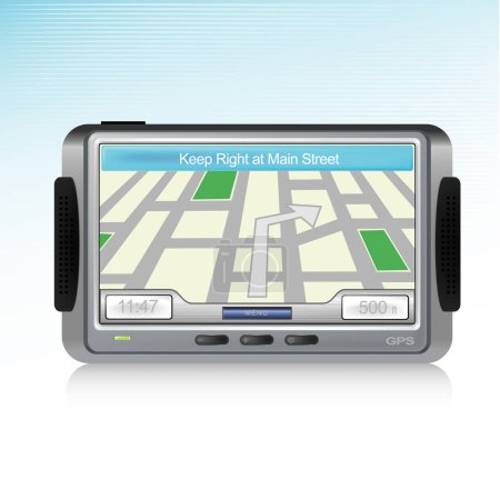 Ilustración de Icono de dispositivo GPS genérico con reflejo - Imagen libre de derechos