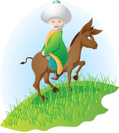 Illustration for Donkey and man image - vector illustration - Royalty Free Image