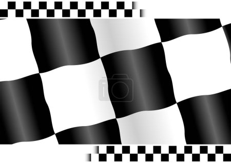 Illustration for Checkered flag with white copy space at top and bottom - Royalty Free Image