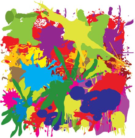 Téléchargez les illustrations : Vecteur coloré grunge peinture fond - en licence libre de droit
