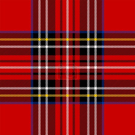 Illustration for Classic red tartan fabric. Seamless square pattern. - Royalty Free Image