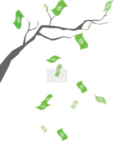 Illustration for Money growing on a branch - more in porfolio - Royalty Free Image