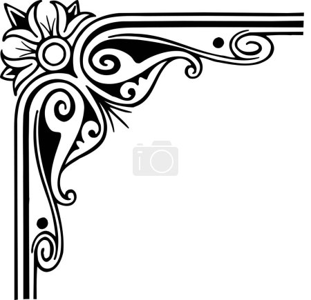 Illustration for Oriental ornamental corner design for frame - Royalty Free Image