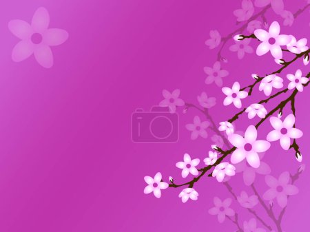 Téléchargez les illustrations : Fleur de cerisier Image de fond - illustration vectorielle - en licence libre de droit