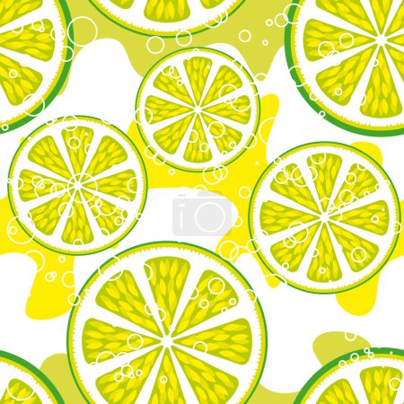 Illustration for Seamless background with juisy fruits - Royalty Free Image