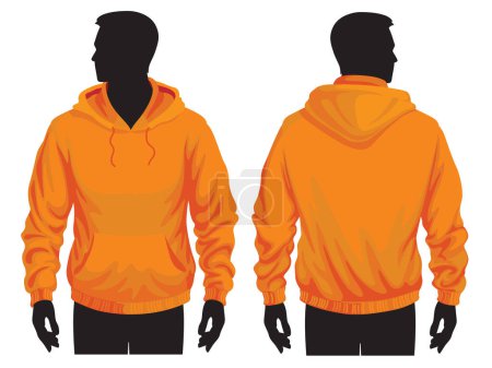 Illustration for Men's sweatshirt template with human body silhouette - Royalty Free Image