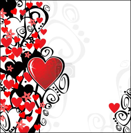 Illustration for Floral valentine ornament for your design. You can change color and size as your wishes. - Royalty Free Image