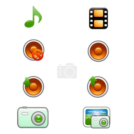 Illustration for Multimedia icon collection image - vector illustration - Royalty Free Image