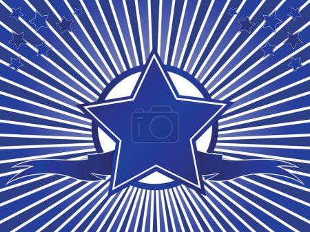 Illustration for Award illustration. Star and ribbon. - Royalty Free Image
