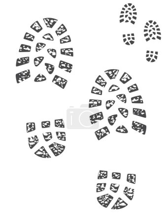Illustration for Set of muddy and clean boot prints - Royalty Free Image