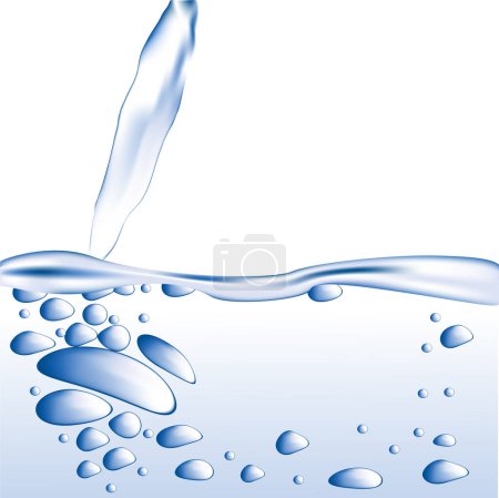 Illustration for Blue water with bubbles vector illustration - Royalty Free Image