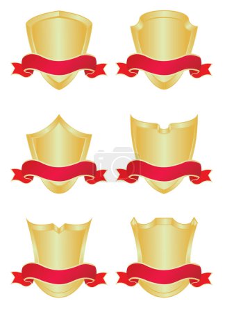 Ilustración de Set de seis escudos. - Imagen libre de derechos