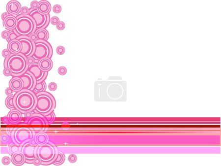 Ilustración de Estrellas y líneas retro de moda en rosa pastel y blanco - Imagen libre de derechos