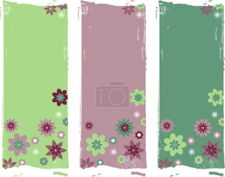 Illustration for Vector illustration of vector panel with spring flowers - Royalty Free Image