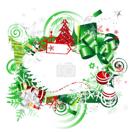 Ilustración de Regalo de Navidad, marco con lugar para su texto - Imagen libre de derechos