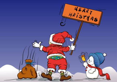 Téléchargez les illustrations : Illustration d'un Père Noël mignon - en licence libre de droit