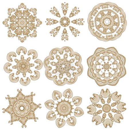 Illustration for Floral Embroidery design patterns collection - Royalty Free Image