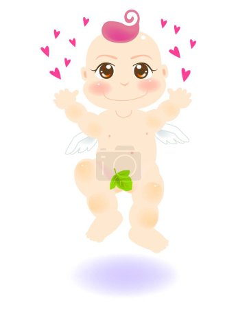 Illustration for Vector illustration for a baby angel dancing - Royalty Free Image