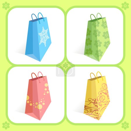 Illustration for Shopping bags in different colours - Royalty Free Image