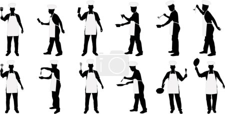 Illustration for Kitchen chef silhouettes image - vector illustration - Royalty Free Image