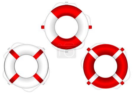 Illustration for Different marine buoys isolated over white background - Royalty Free Image