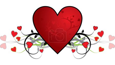 Téléchargez les illustrations : Fond Saint-Valentin, coeur, illustration vectorielle - en licence libre de droit