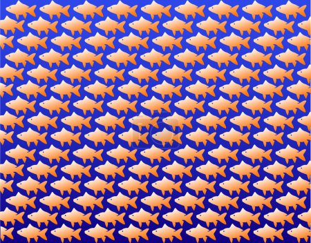 Ilustración de Fondo vector fondo de pantalla de diseño de la repetición de peces de colores - Imagen libre de derechos