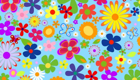 Illustration for Spring flowers background vector illustration - Royalty Free Image