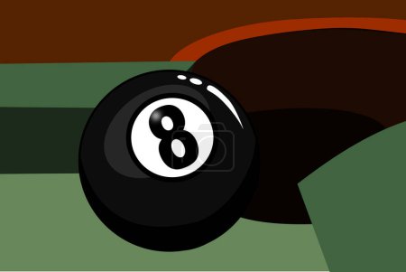 Illustration for A Eight ball in the corner pocket - Royalty Free Image