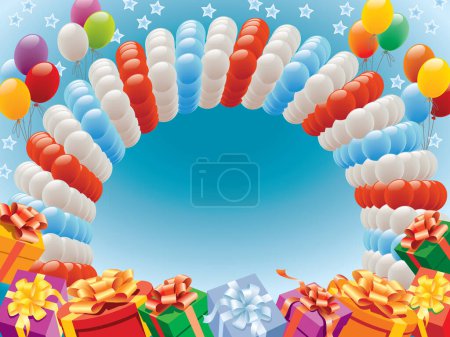 Illustration for Balloons decoration ready for birthday and party - Royalty Free Image