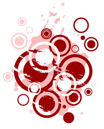Ilustración de Patrón abstracto grunge rojo sobre un fondo blanco. - Imagen libre de derechos